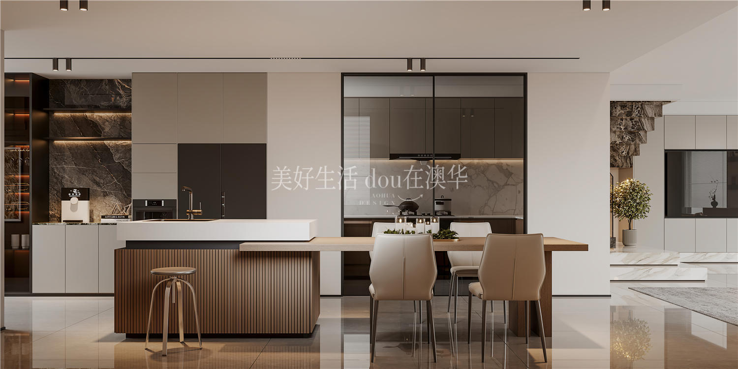 华侨城欢乐天际装修效果图,意式极简,6686平台室内设计