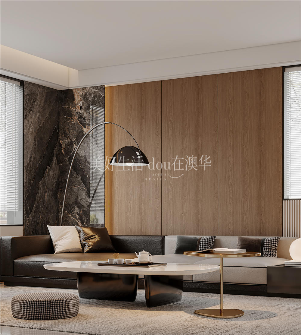 华侨城欢乐天际装修效果图,意式极简,6686平台室内设计